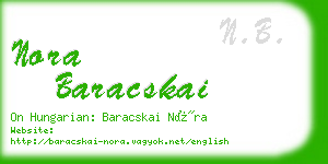 nora baracskai business card